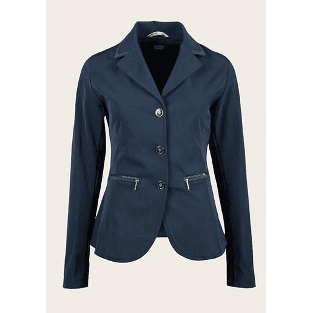 Chaqueta de concurso de malla liviana para mujer azul