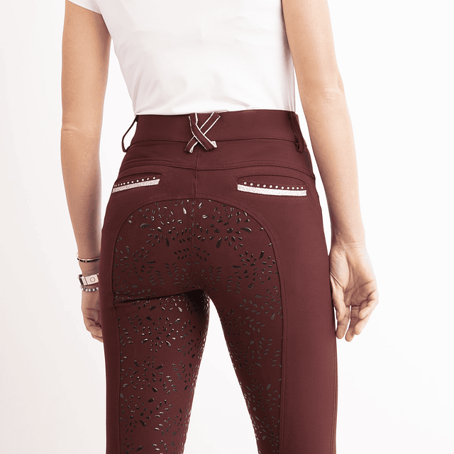 Pantalón de montar Beatriz Diamond Full Grip burdeo