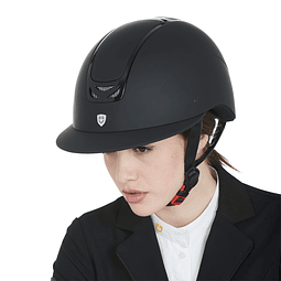 Casco ultraligero con "efecto" seda Equestro visera ancha ET07502