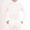 Camisa de concurso manga larga para hombre blanca