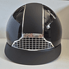 Casco de equitación E07B negro plata visera ancha