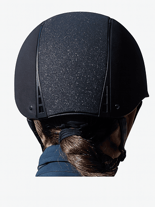 Casco de equitación E06 negro con destellos