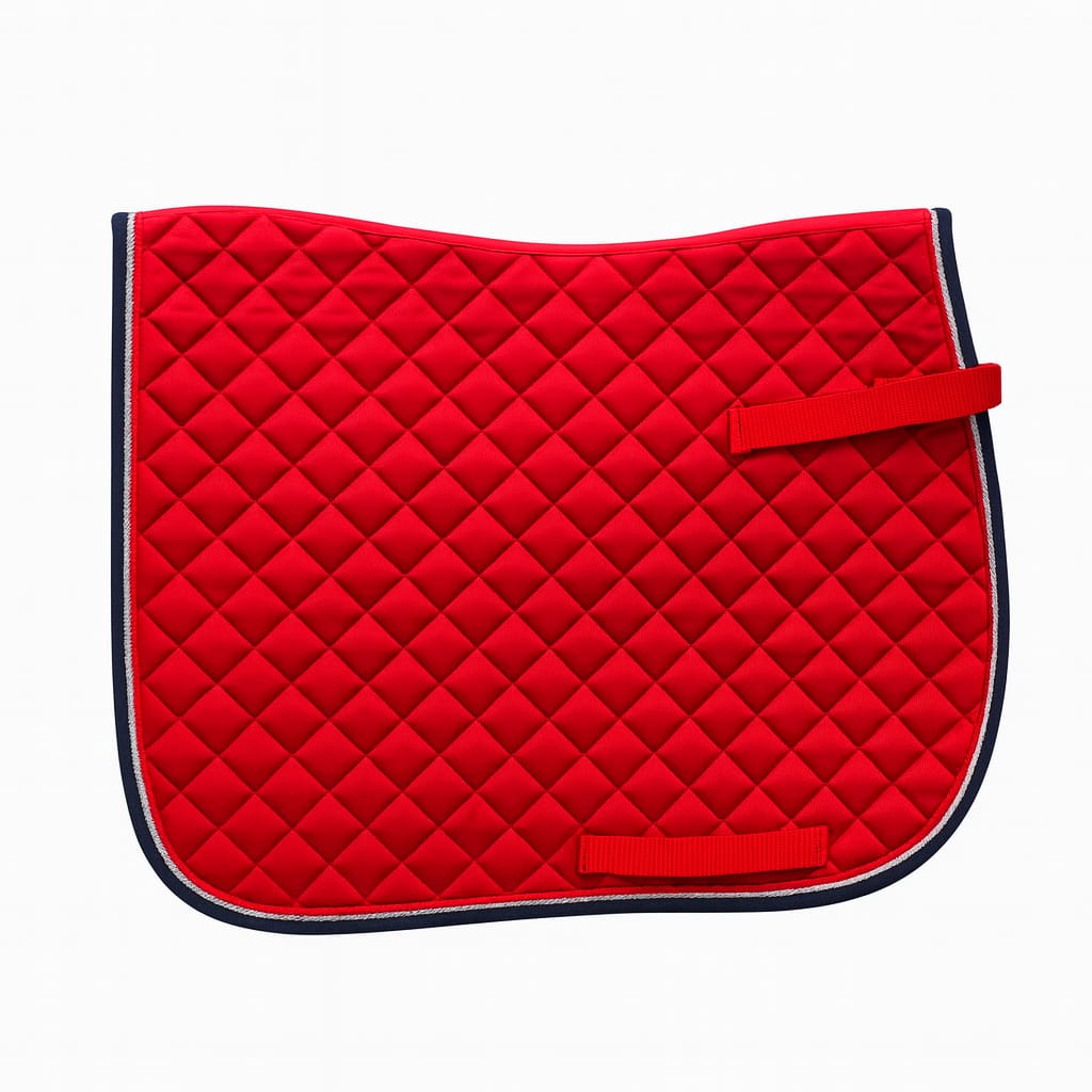 Mandil Clásico Aldani – Rojo con Sesgo Azul y Cordones Rojo y Plata 1