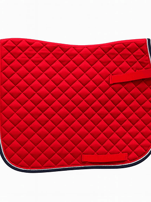 Mandil Clásico Aldani – Rojo con Sesgo Azul y Cordones Rojo y Plata