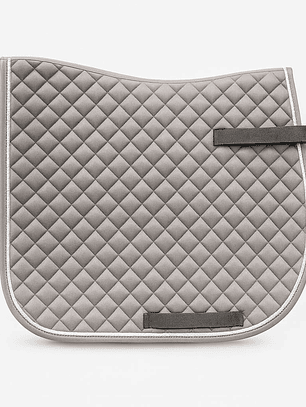 Mandil Clásico Aldani – Gris con Cordones Blanco y Plata