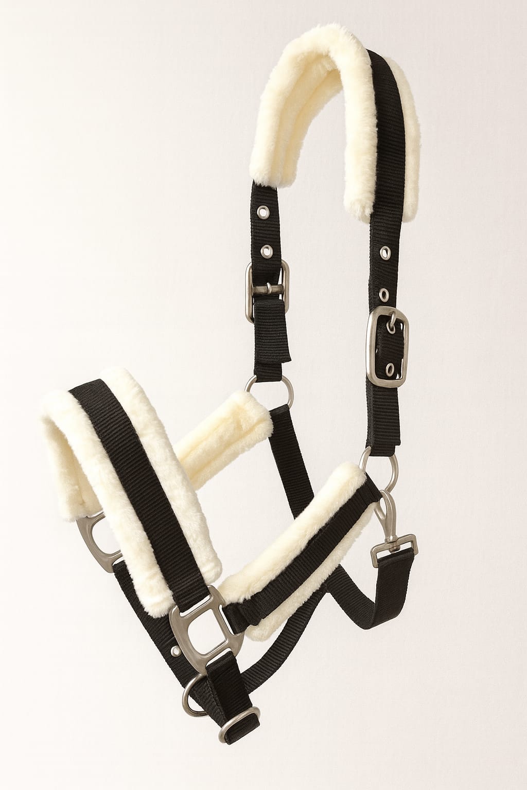 Jáquima Negra con Piel Sintética + Cabestro Trenzado 3