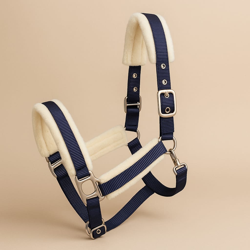 Jáquima Azul con Piel Sintética + Cabestro Trenzado 3