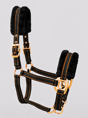 Jáquima Nylon con Piel Sintética y Herrajes Rose Gold