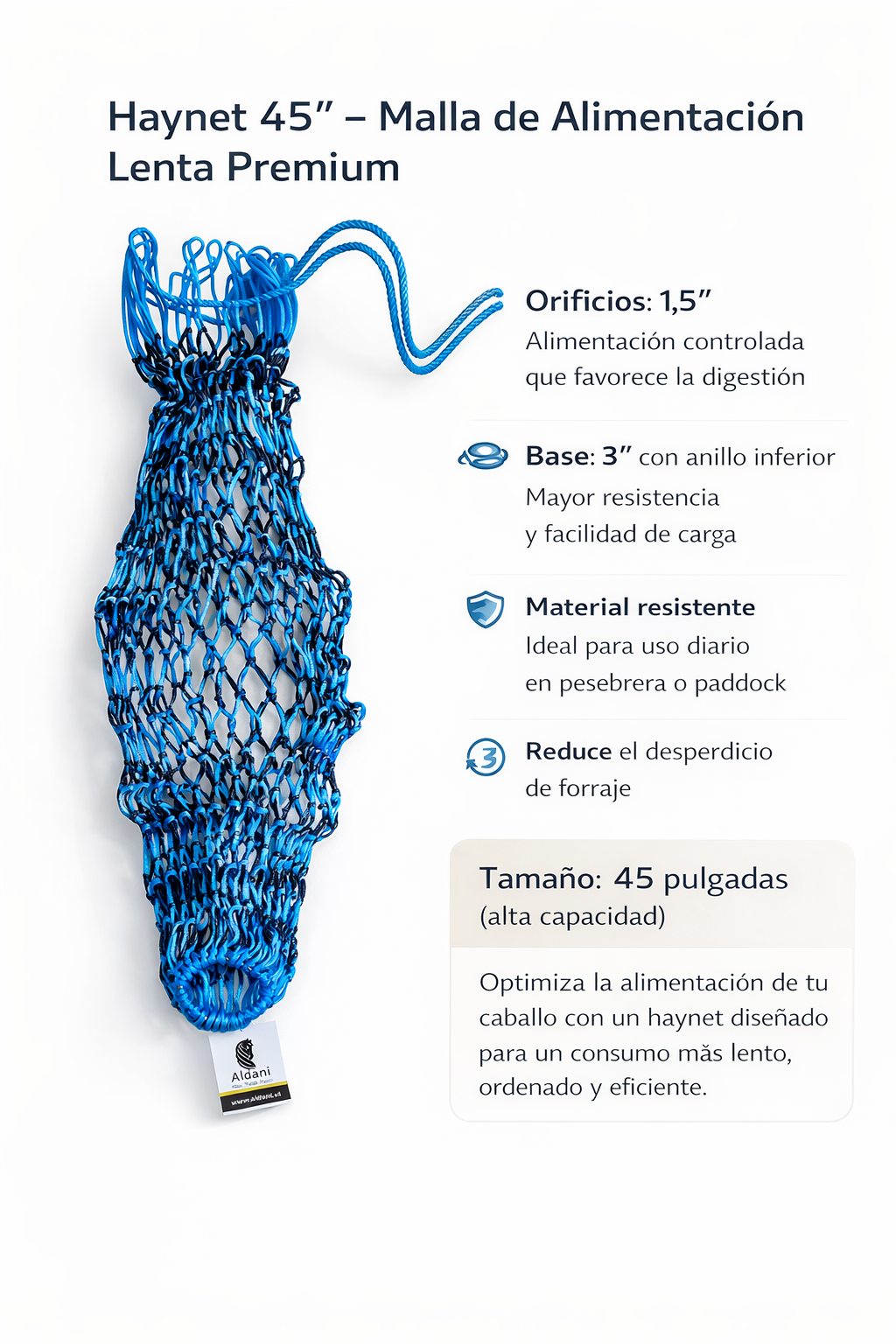 Haynet 45” – Malla de Alimentación Lenta Premium 1