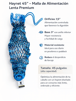 Haynet 45” – Malla de Alimentación Lenta Premium