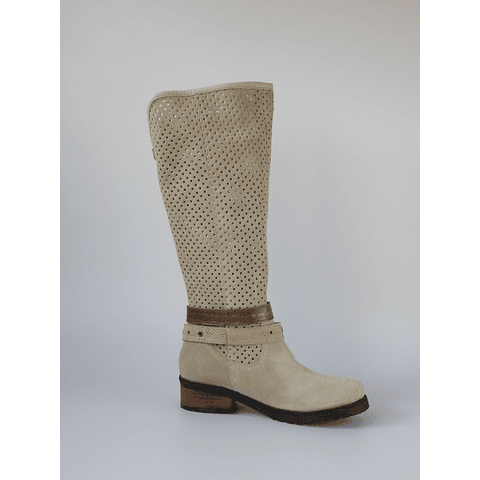 Bota reno beige calada