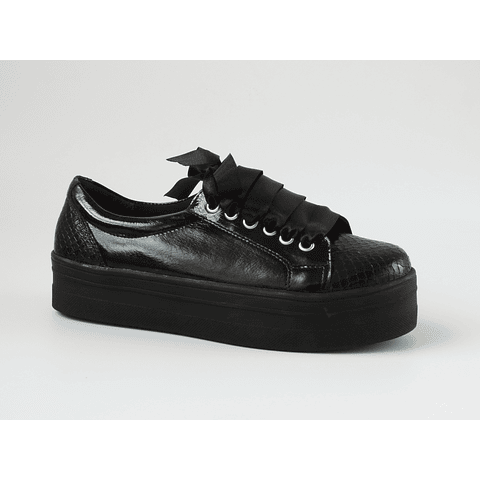 Zapatilla Cuero Negra 3D