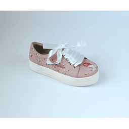 Zapatilla urbana cuero rosa diseño Niña Yoga