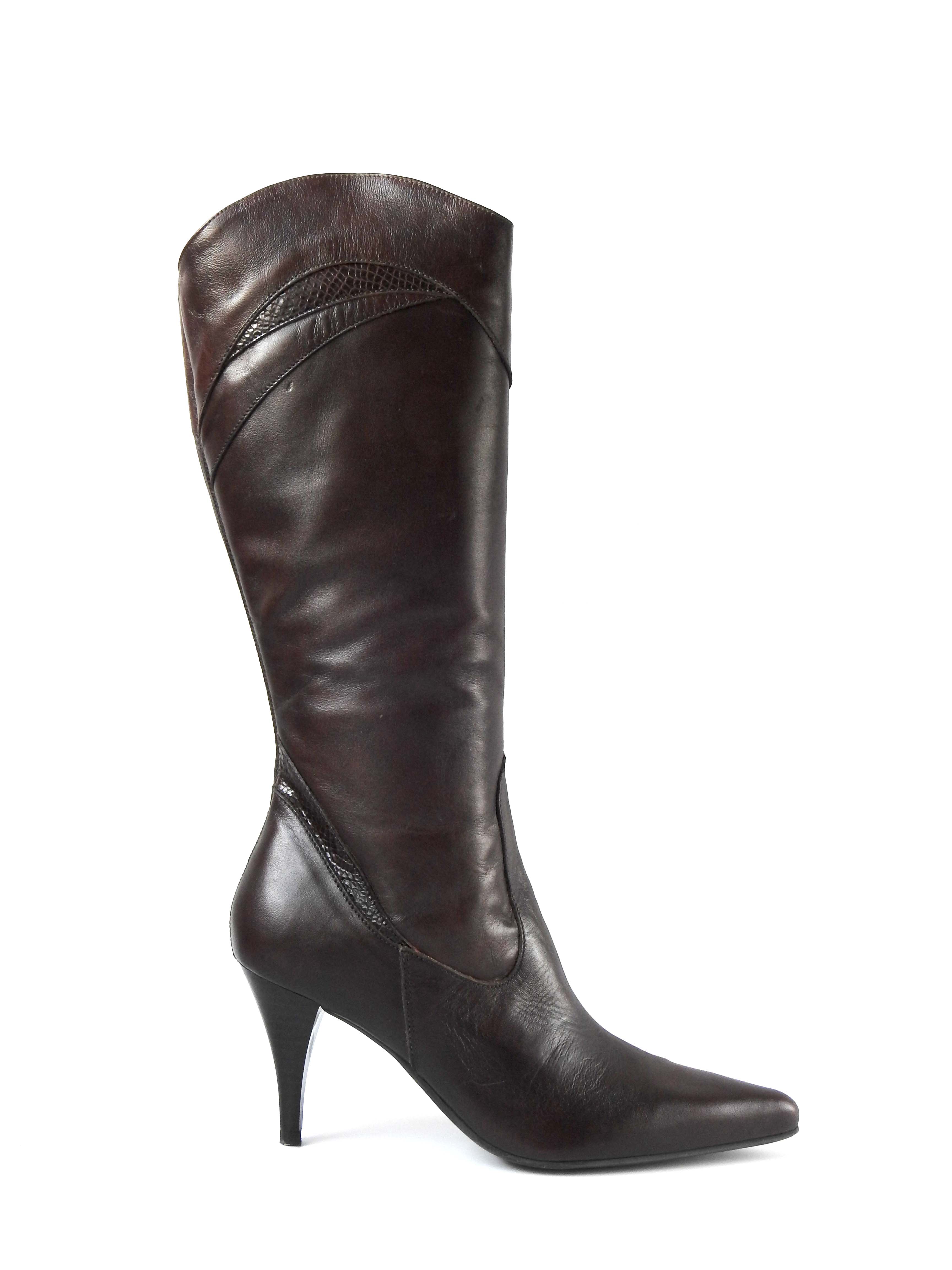 Bota cuero café chocolate Modelo Lisa