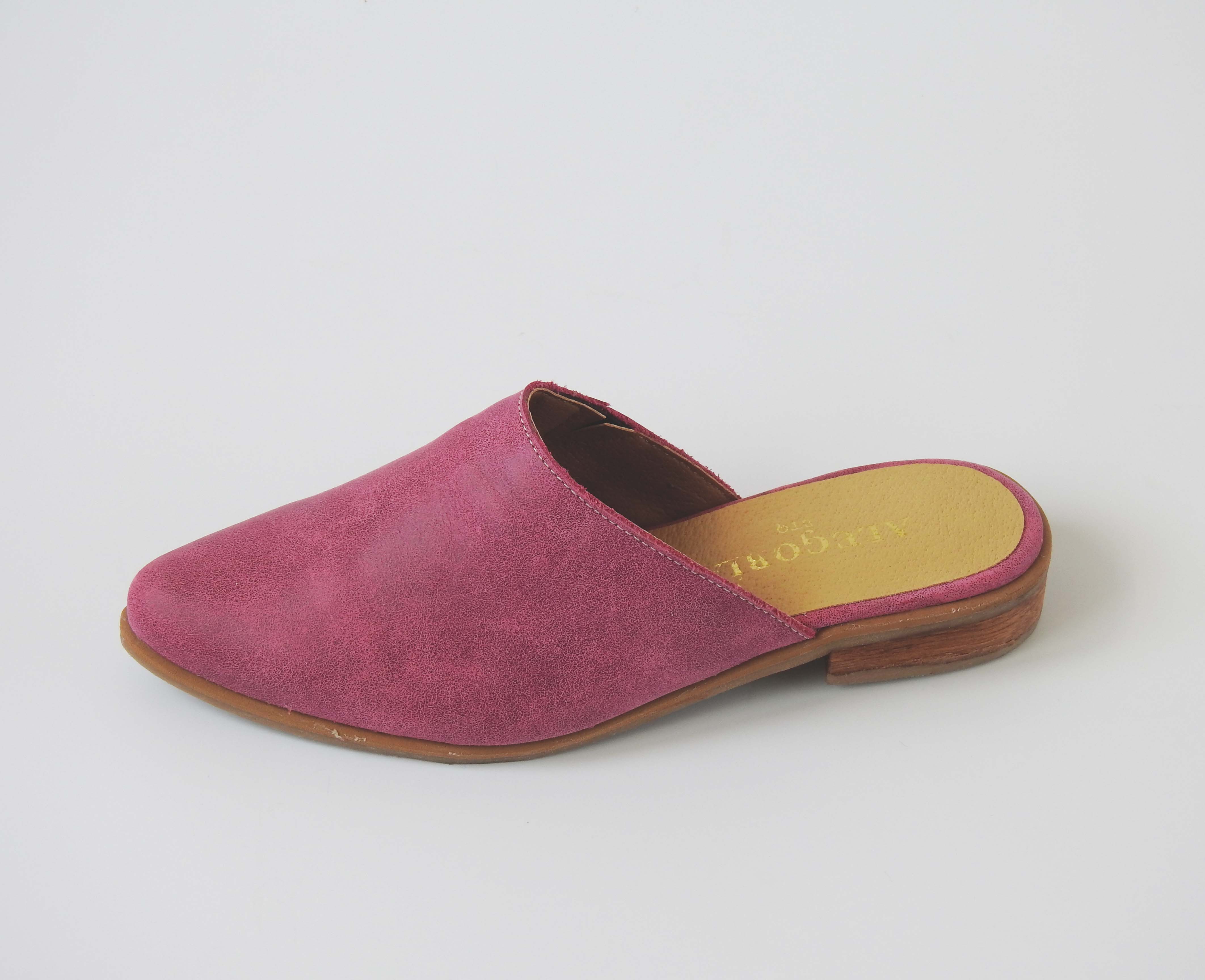 Babucha cuero fucsia