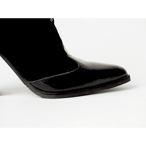 Botin cuero Broderie negro