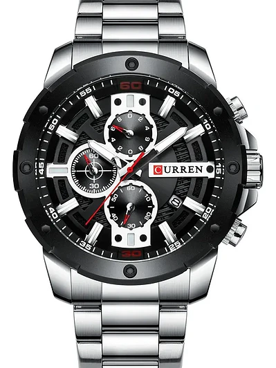 Reloj Hombre Curren 8336 Cuarzo Cronografo Correa Acero Lujo