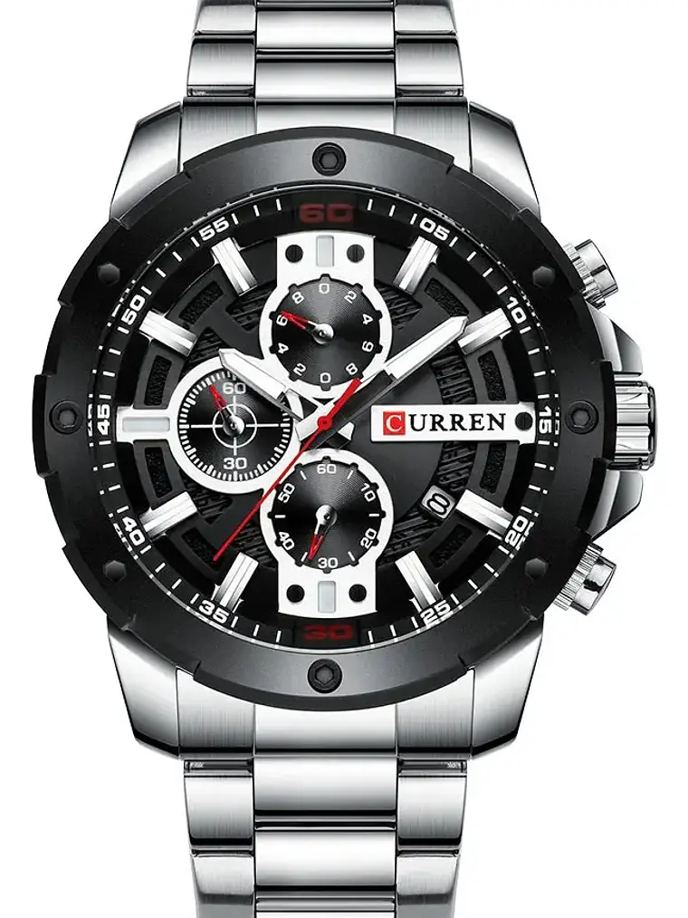 Reloj Hombre Curren 8336 Cuarzo Cronografo Correa Acero Lujo 1