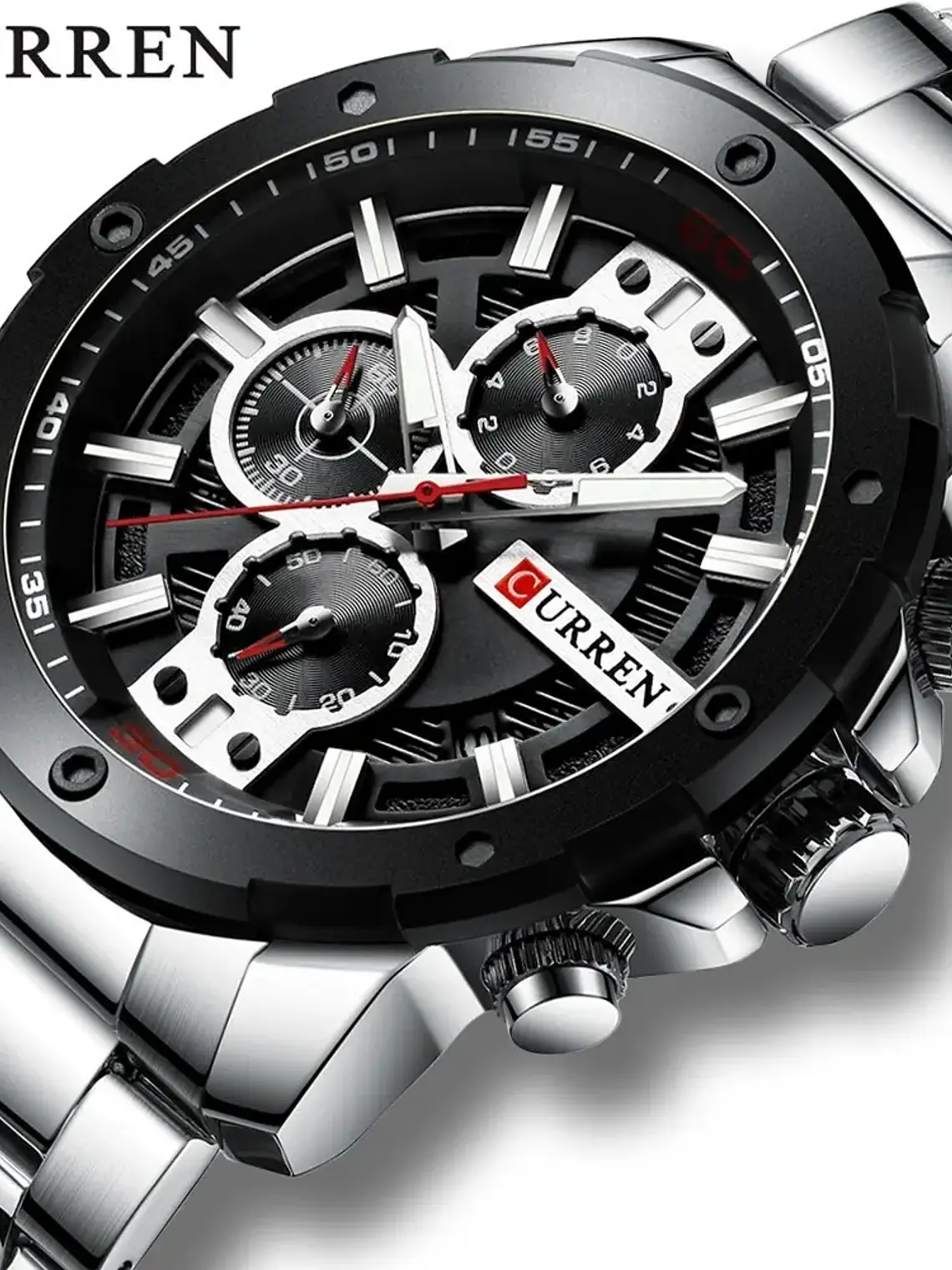 Reloj Hombre Curren 8336 Cuarzo Cronografo Correa Acero Lujo 2