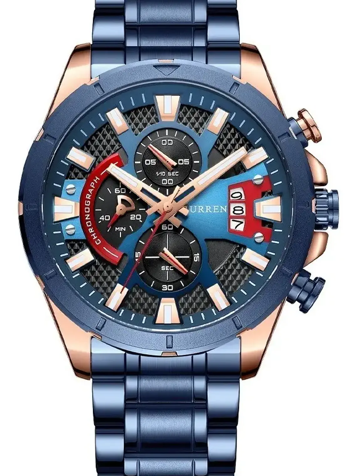 Reloj Curren 8401 Cuarzo Acero Inoxidable Cronógrafos Resistente al agua  2