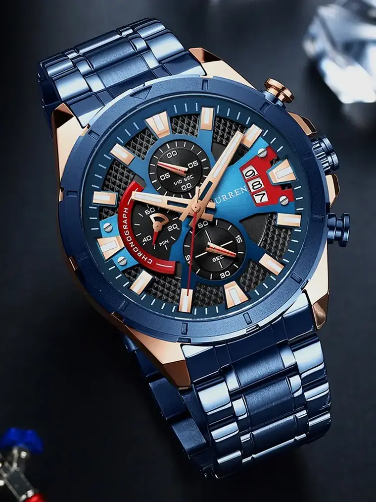 Reloj Curren 8401 Cuarzo Acero Inoxidable Cronógrafos Resistente al agua  3