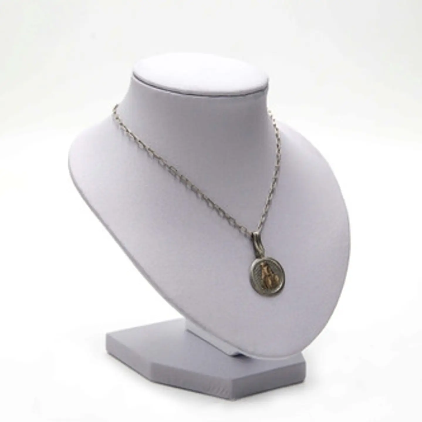 Exhibidor Cuello Redondo Chico Cuerina Blanco Collares 4