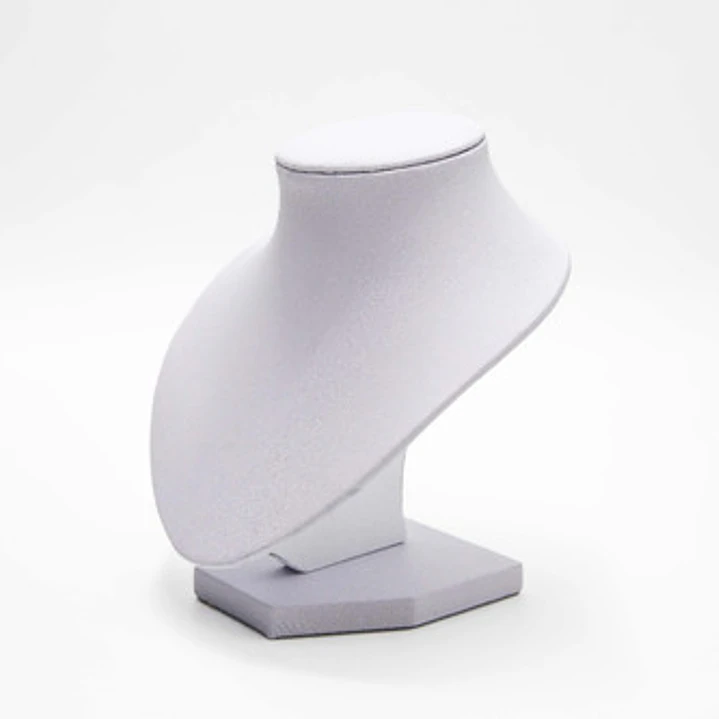 Exhibidor Cuello Redondo Chico Cuerina Blanco Collares 8
