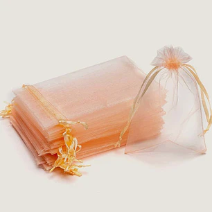 Bolsas Organza 7x9 Cms Color Damasco Paquete 12 Unds