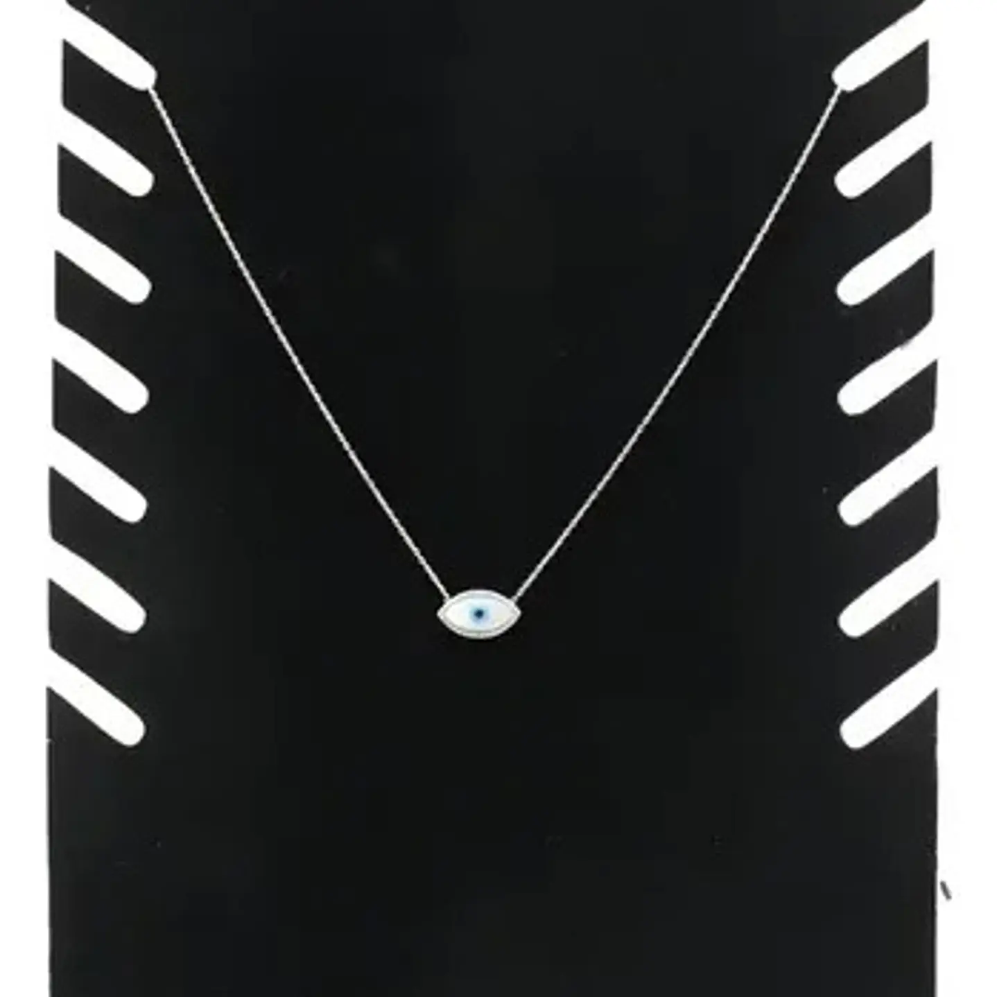 Exhibidor Mostrario 8 Cadenas Collar Terciopelo Negro Plano 4