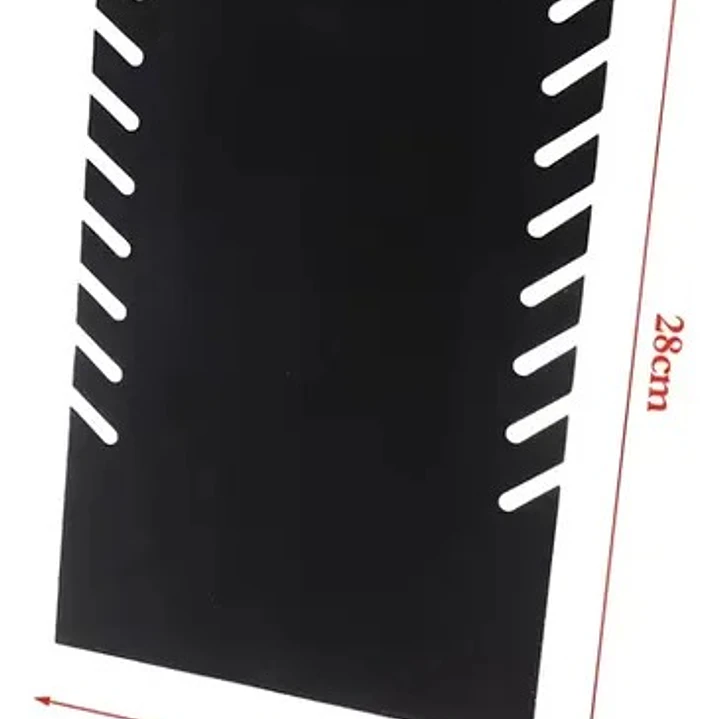Exhibidor Mostrario 8 Cadenas Collar Terciopelo Negro Plano 8