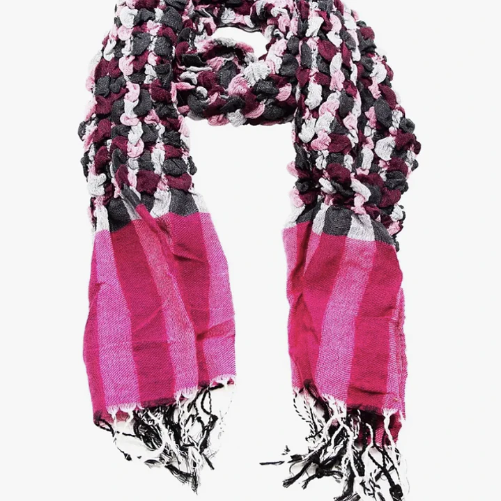 Bufanda Panuelo De Algodon Bf01  Rosado ,fucsia Gris  1 Und 6