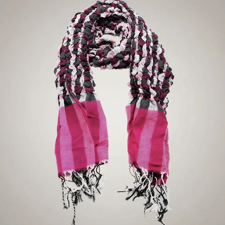 Bufanda Panuelo De Algodon Bf01  Rosado ,fucsia Gris  1 Und 5