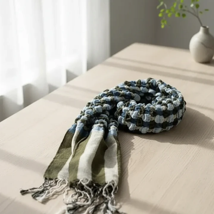 Bufanda Panuelo De Algodon Bf01  Azul ,celeste ,gris   1 Und 6