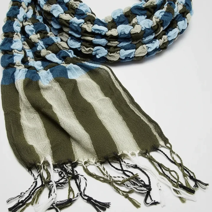 Bufanda Panuelo De Algodon Bf01  Azul ,celeste ,gris   1 Und 7