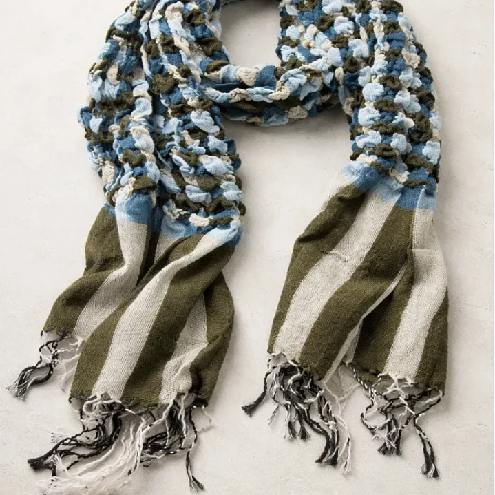 Bufanda Panuelo De Algodon Bf01  Azul ,celeste ,gris   1 Und 9