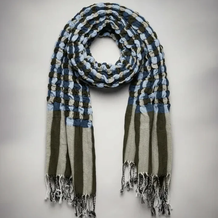 Bufanda Panuelo De Algodon Bf01  Azul ,celeste ,gris   1 Und 10