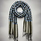 Bufanda Panuelo De Algodon Bf01  Azul ,celeste ,gris   1 Und - Miniatura 10