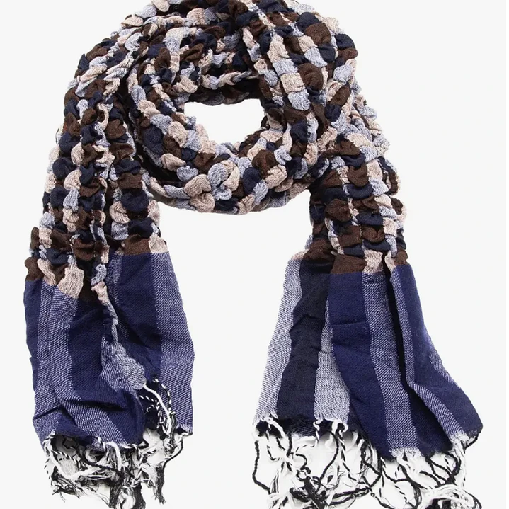 Bufanda Panuelo De Algodon Bf01 Lila ,cafe Azul 1 Und 1