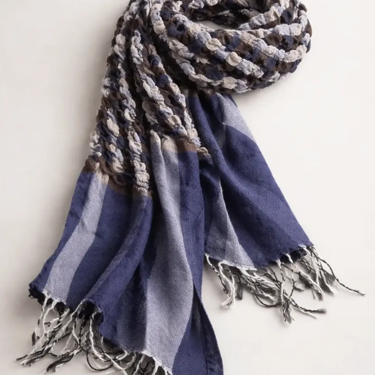 Bufanda Panuelo De Algodon Bf01 Lila ,cafe Azul 1 Und 5
