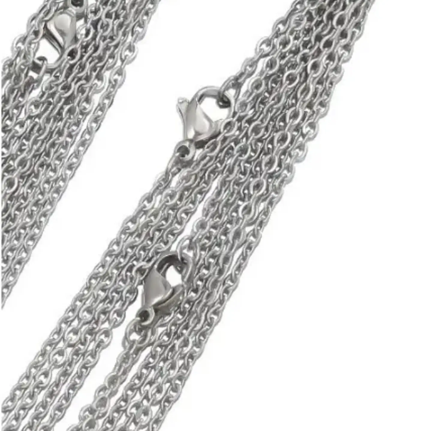 Cadenas Acero Quirurgico  Cd04 C/ Plateado 10unds 50cm X 2mm 8