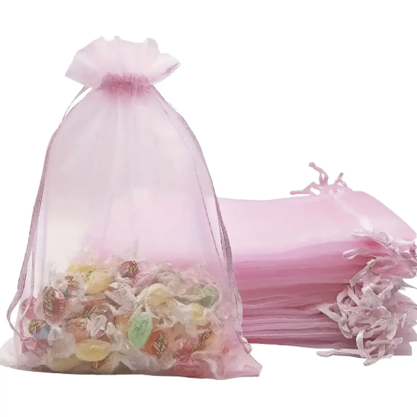 Bolsa Organza Medida 15x20 Cms  Color Rosado 50 Unidades 10