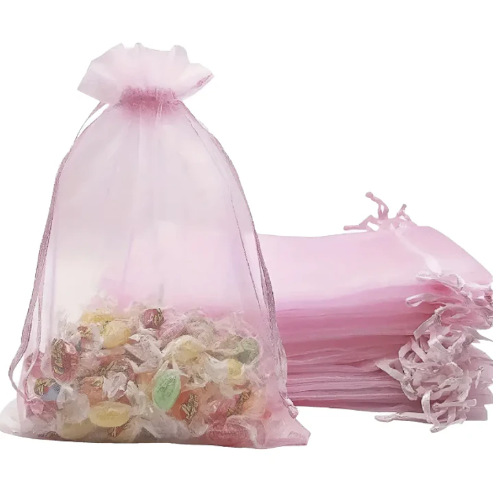 Bolsa Organza Medida 15x20 Cms  Color Rosado 50 Unidades 10
