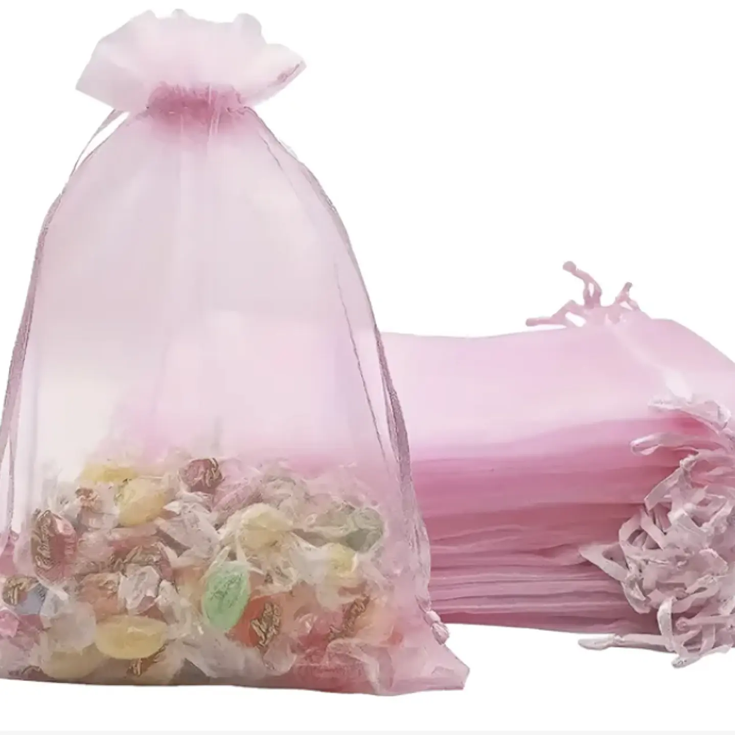 Bolsa Organza Medida 15x20 Cms  Color Rosado 50 Unidades 11