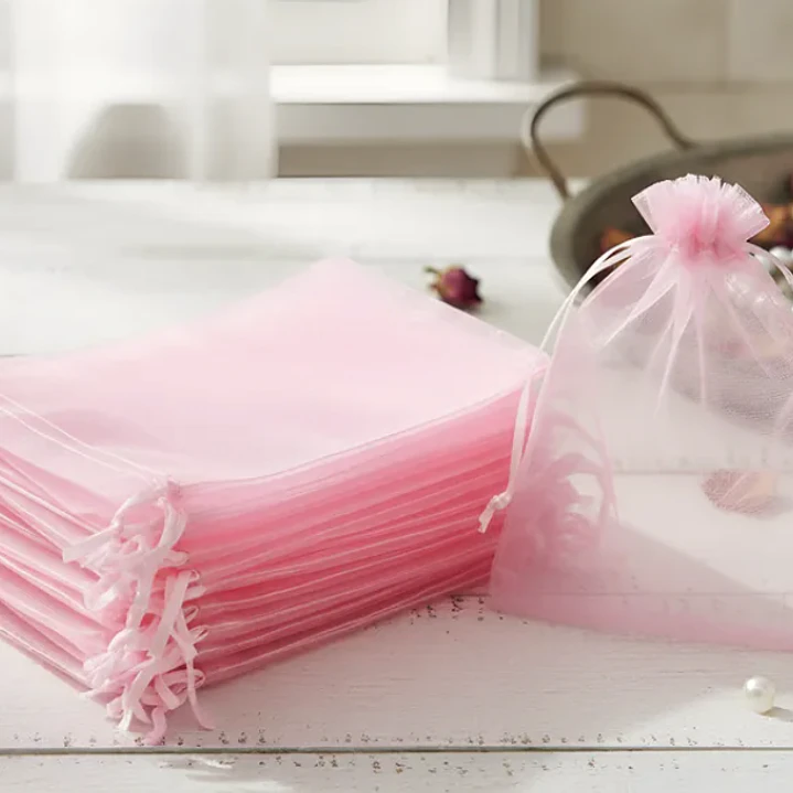 Bolsa Organza Medida 15x20 Cms  Color Rosado 12 Unidades 3