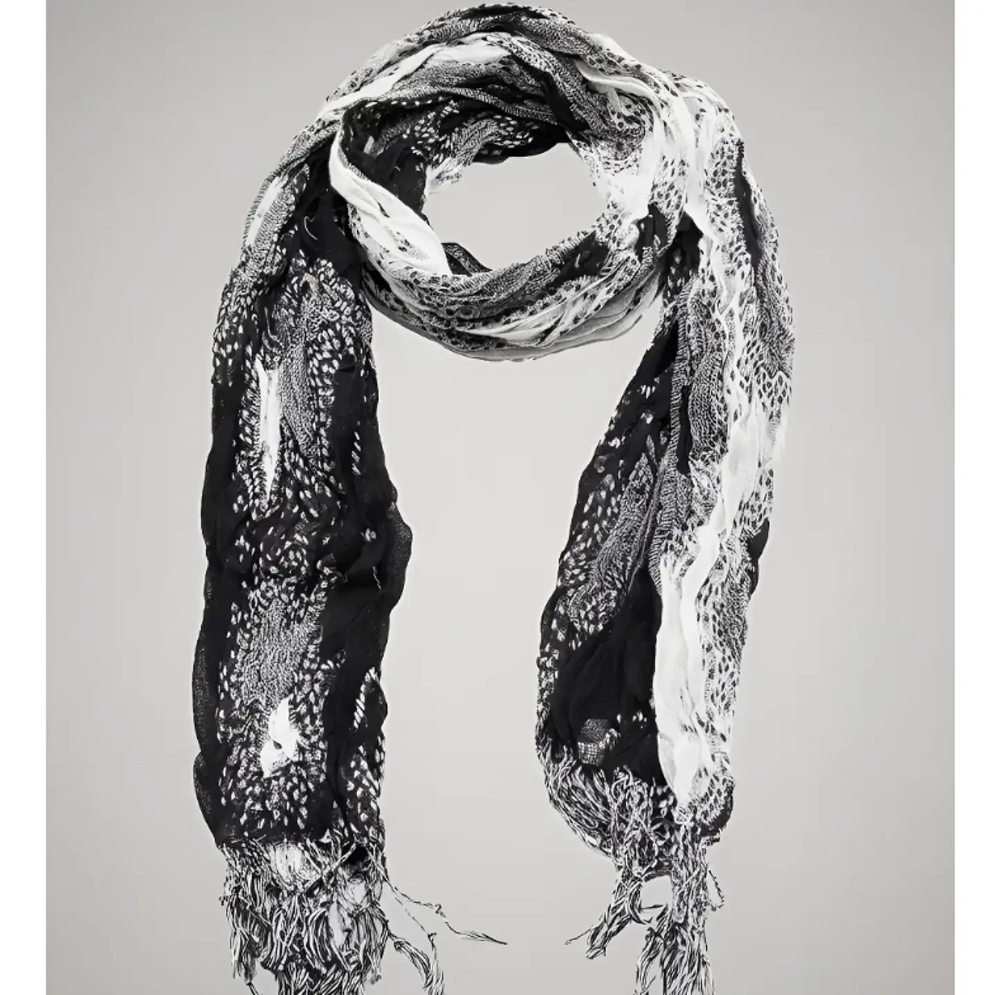 Bufanda Panuelo De Algodon Bf02 C/ Negro,gris, Blanco 1 Und 5