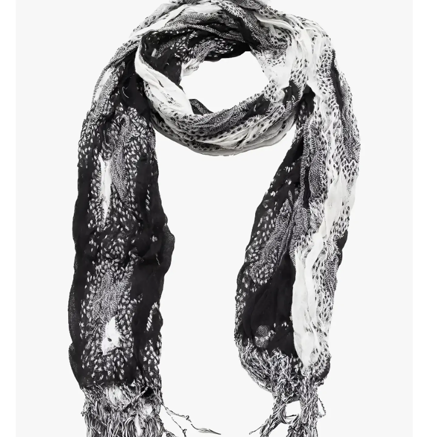 Bufanda Panuelo De Algodon Bf02 C/ Negro,gris, Blanco 1 Und 1
