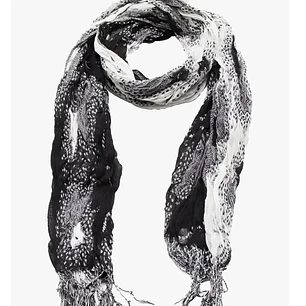 Bufanda Panuelo De Algodon Bf02 C/ Negro,gris, Blanco 1 Und