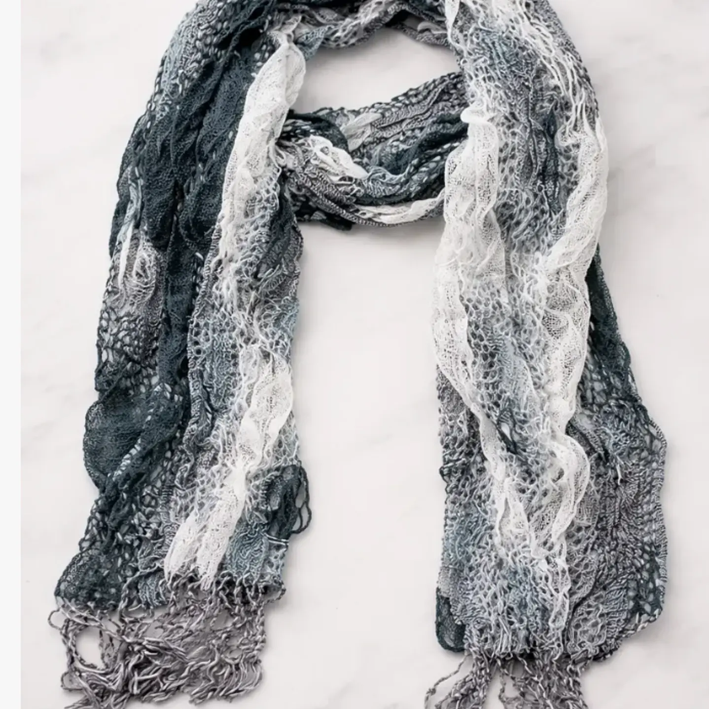 Bufanda Panuelo De Algodon Bf02  C/ Verde ,gris ,blanc 1 Und 5