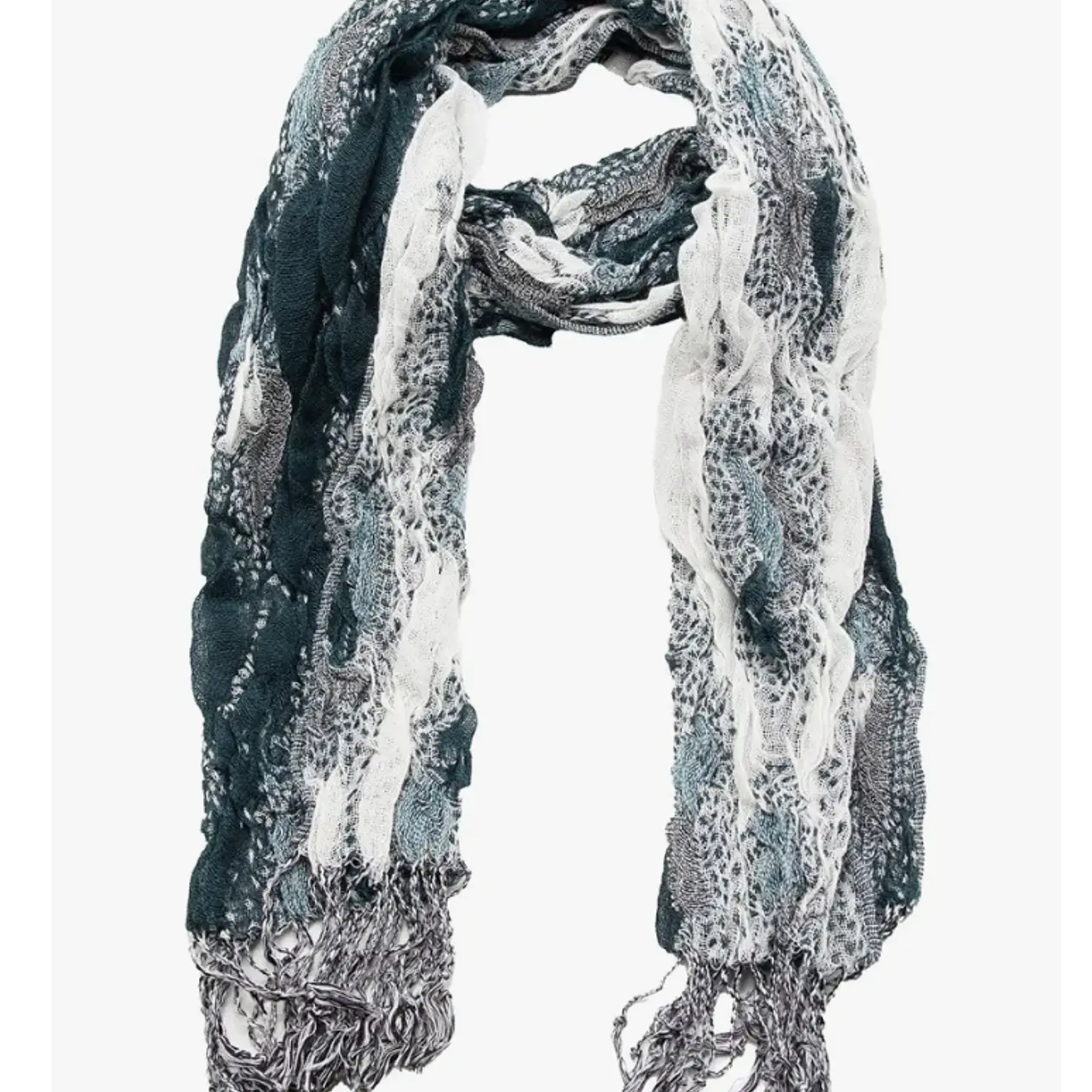 Bufanda Panuelo De Algodon Bf02  C/ Verde ,gris ,blanc 1 Und 7