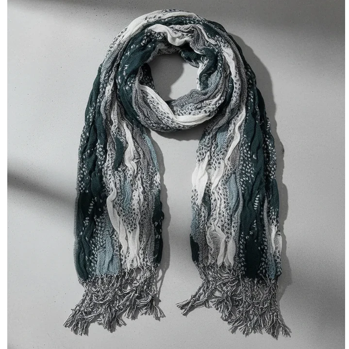 Bufanda Panuelo De Algodon Bf02  C/ Verde ,gris ,blanc 1 Und 1